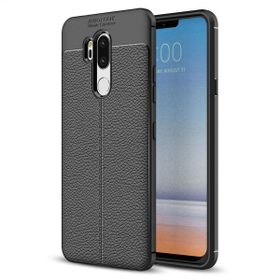 Microsonic LG G7 Deri Dokulu Silikon Siyah Kılıf
