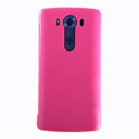 Microsonic LG V10 View Delux Kapaklı Akıllı Pembe Kılıf