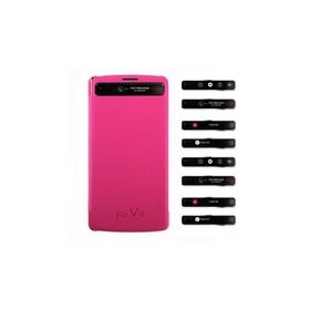 Microsonic LG V10 View Delux Kapaklı Akıllı Pembe Kılıf