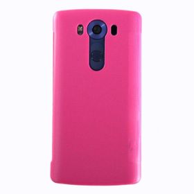 Microsonic LG V10 View Delux Kapaklı Akıllı Pembe Kılıf