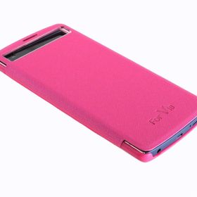 Microsonic LG V10 View Delux Kapaklı Akıllı Pembe Kılıf