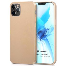 Microsonic Matte Silicone Apple iPhone 12 Pro Max Gold Cep Telefon Kılıfı