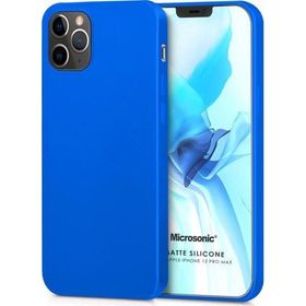 Microsonic Matte Silicone Apple iPhone 12 Pro Max Mavi Cep Telefon Kılıfı