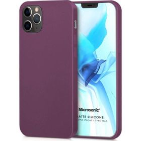 Microsonic Matte Silicone Apple iPhone 12 Pro Max Mor Cep Telefon Kılıfı