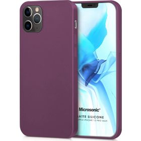 Microsonic Matte Silicone Apple iPhone 12 Pro Max Mor Cep Telefon Kılıfı