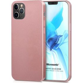 Microsonic Matte Silicone Apple iPhone 12 Pro Max Rose Gold Cep Telefon Kılıfı