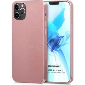Microsonic Matte Silicone Apple iPhone 12 Pro Max Rose Gold Cep Telefon Kılıfı
