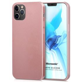 Microsonic Matte Silicone Apple iPhone 12 Pro Max Rose Gold Cep Telefon Kılıfı