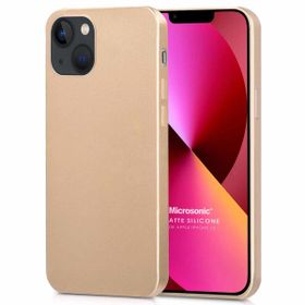 Microsonic Matte Silicone Apple iPhone 13 Gold Cep Telefon Kılıfı