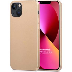 Microsonic Matte Silicone Apple iPhone 13 Gold Cep Telefon Kılıfı