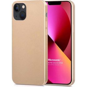 Microsonic Matte Silicone Apple iPhone 13 Gold Cep Telefon Kılıfı