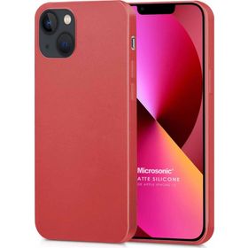 Microsonic Matte Silicone Apple iPhone 13 Kırmızı Cep Telefon Kılıfı