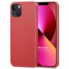 Microsonic Matte Silicone Apple iPhone 13 Kırmızı Cep Telefon Kılıfı
