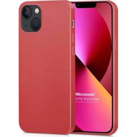 Microsonic Matte Silicone Apple iPhone 13 Kırmızı Cep Telefon Kılıfı