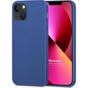 Microsonic Matte Silicone Apple iPhone 13 Lacivert Cep Telefon Kılıfı