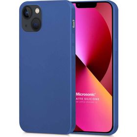 Microsonic Matte Silicone Apple iPhone 13 Lacivert Cep Telefon Kılıfı
