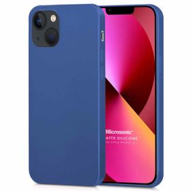 Microsonic Matte Silicone Apple iPhone 13 Lacivert Cep Telefon Kılıfı