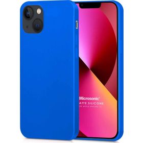 Microsonic Matte Silicone Apple iPhone 13 Mavi Cep Telefon Kılıfı