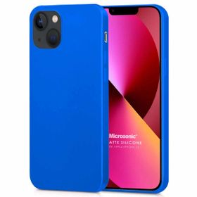 Microsonic Matte Silicone Apple iPhone 13 Mavi Cep Telefon Kılıfı