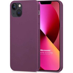 Microsonic Matte Silicone Apple iPhone 13 Mor Cep Telefon Kılıfı