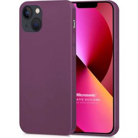Microsonic Matte Silicone Apple iPhone 13 Mor Cep Telefon Kılıfı