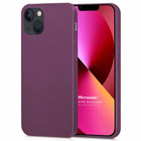 Microsonic Matte Silicone Apple iPhone 13 Mor Cep Telefon Kılıfı