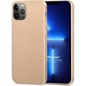 Microsonic Matte Silicone Apple iPhone 13 Pro Gold Cep Telefon Kılıfı