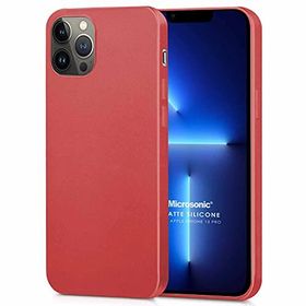 Microsonic Matte Silicone Apple iPhone 13 Pro Kırmızı Cep Telefon Kılıfı