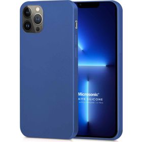 Microsonic Matte Silicone Apple iPhone 13 Pro Lacivert Cep Telefon Kılıfı