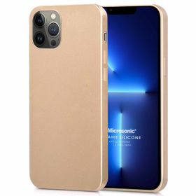 Microsonic Matte Silicone Apple iPhone 13 Pro Max Gold Cep Telefon Kılıfı