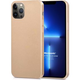 Microsonic Matte Silicone Apple iPhone 13 Pro Max Gold Cep Telefon Kılıfı