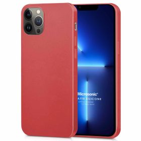 Microsonic Matte Silicone Apple iPhone 13 Pro Max Kırmızı Cep Telefon Kılıfı