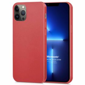 Microsonic Matte Silicone Apple iPhone 13 Pro Max Kırmızı Cep Telefon Kılıfı