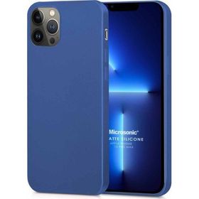 Microsonic Matte Silicone Apple iPhone 13 Pro Max Lacivert Cep Telefon Kılıfı