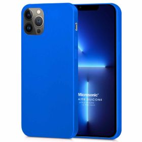 Microsonic Matte Silicone Apple iPhone 13 Pro Max Mavi Cep Telefon Kılıfı