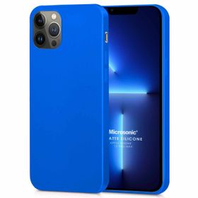 Microsonic Matte Silicone Apple iPhone 13 Pro Max Mavi Cep Telefon Kılıfı
