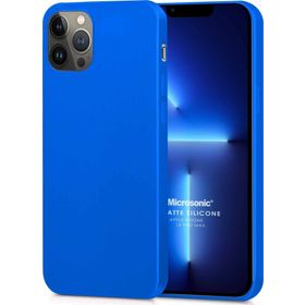 Microsonic Matte Silicone Apple iPhone 13 Pro Max Mavi Cep Telefon Kılıfı