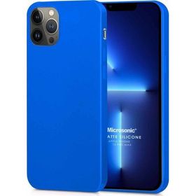 Microsonic Matte Silicone Apple iPhone 13 Pro Max Mavi Cep Telefon Kılıfı