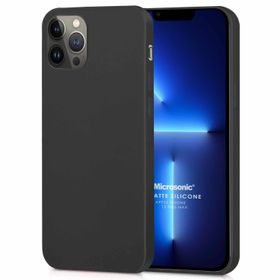 Microsonic Matte Silicone Apple iPhone 13 Pro Max Siyah Cep Telefon Kılıfı