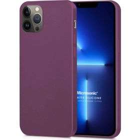 Microsonic Matte Silicone Apple iPhone 13 Pro Mor Cep Telefon Kılıfı