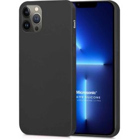 Microsonic Matte Silicone Apple iPhone 13 Pro Siyah Cep Telefon Kılıfı