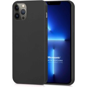 Microsonic Matte Silicone Apple iPhone 13 Pro Siyah Cep Telefon Kılıfı