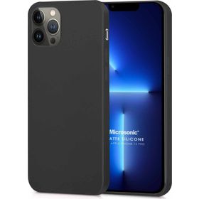 Microsonic Matte Silicone Apple iPhone 13 Pro Siyah Cep Telefon Kılıfı