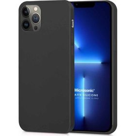 Microsonic Matte Silicone Apple iPhone 13 Pro Siyah Cep Telefon Kılıfı