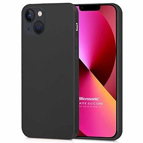 Microsonic Matte Silicone Apple iPhone 13 Siyah Cep Telefon Kılıfı