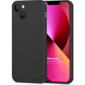 Microsonic Matte Silicone Apple iPhone 13 Siyah Cep Telefon Kılıfı