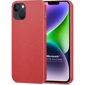 Microsonic Matte Silicone Apple iPhone 14 Plus Kırmızı Cep Telefon Kılıfı