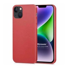 Microsonic Matte Silicone Apple iPhone 14 Plus Kırmızı Cep Telefon Kılıfı