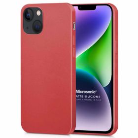 Microsonic Matte Silicone Apple iPhone 14 Plus Kırmızı Cep Telefon Kılıfı