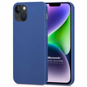 Microsonic Matte Silicone Apple iPhone 14 Plus Lacivert Cep Telefon Kılıfı